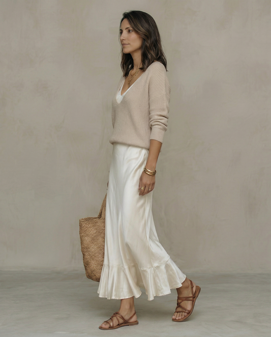 Vestido Elena | Vestido de satén con suéter incluido.