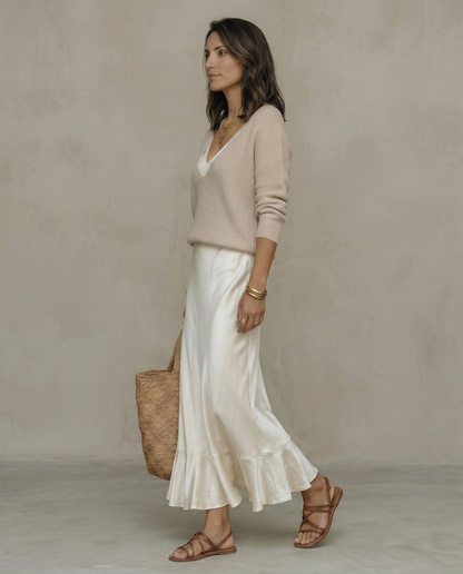 Vestido Elena | Vestido de satén con suéter incluido.