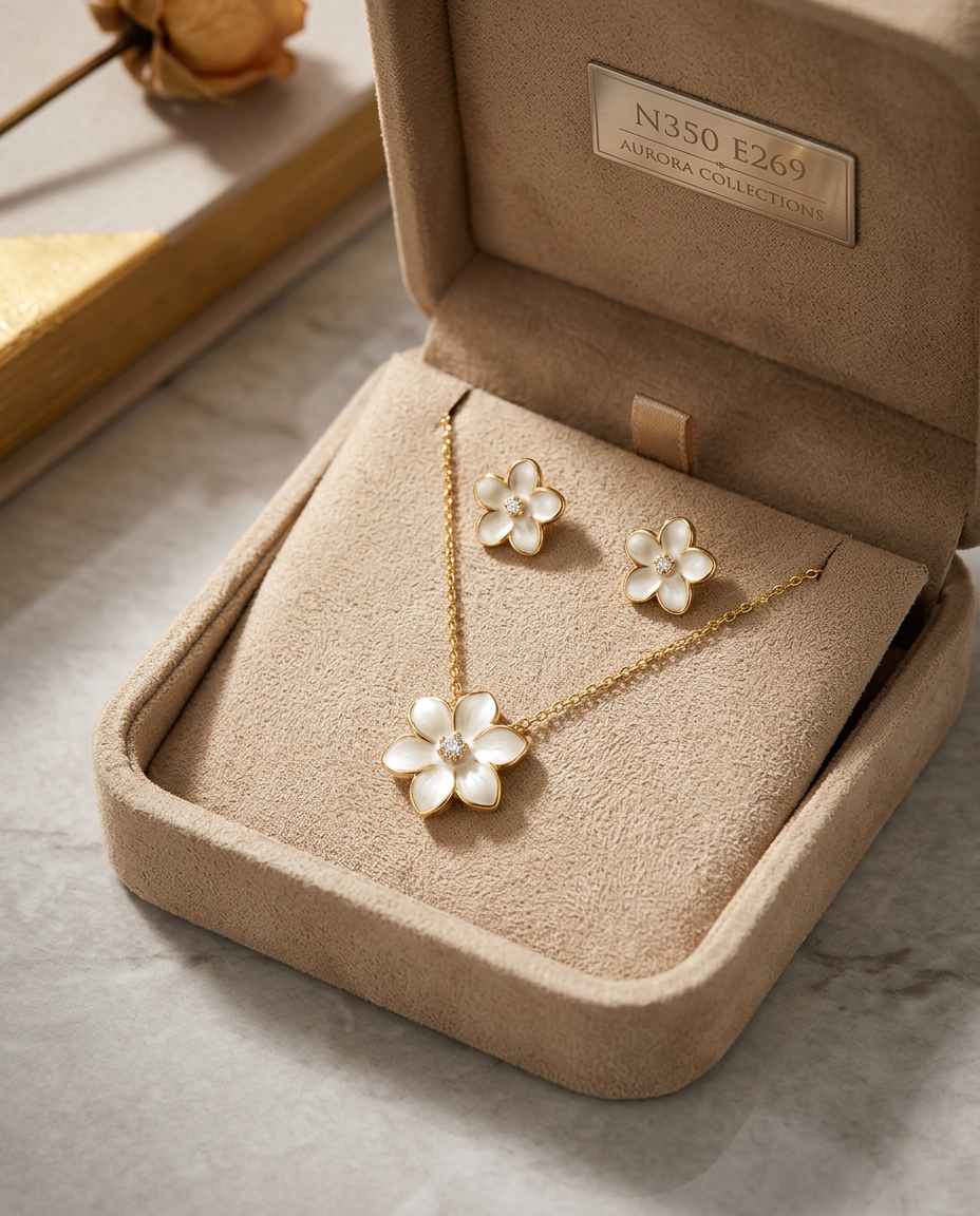 Conjunto Collar + Pendientes HALORE